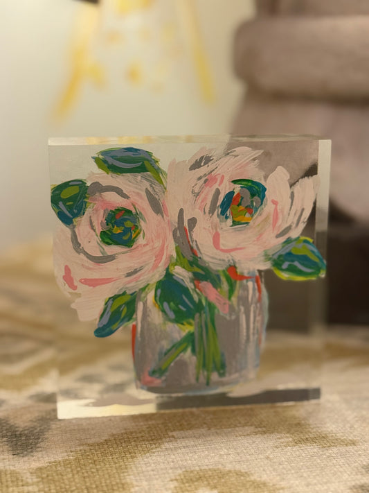 4x4 acrylic hand-painted block