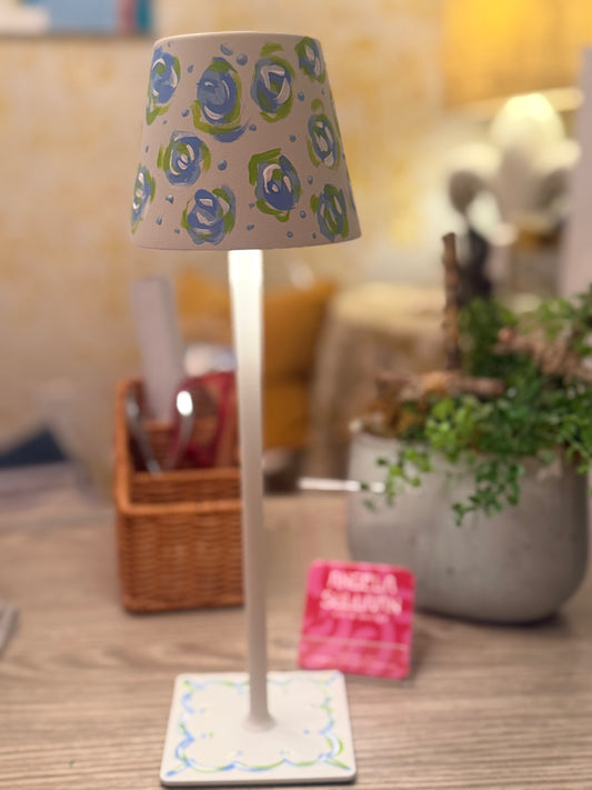 Hand painted rechargeable table lamp